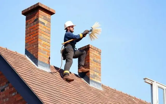 Chimney Sweep professional at work