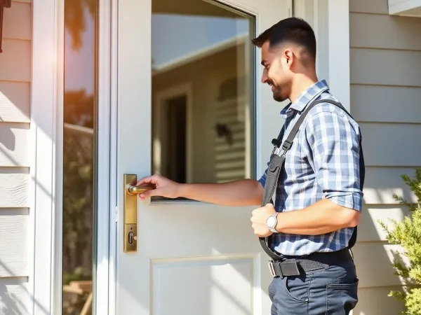 Locksmith professional at work