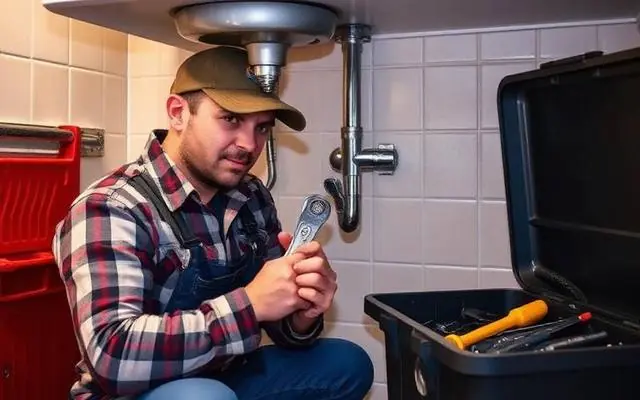 Plumbing professional at work