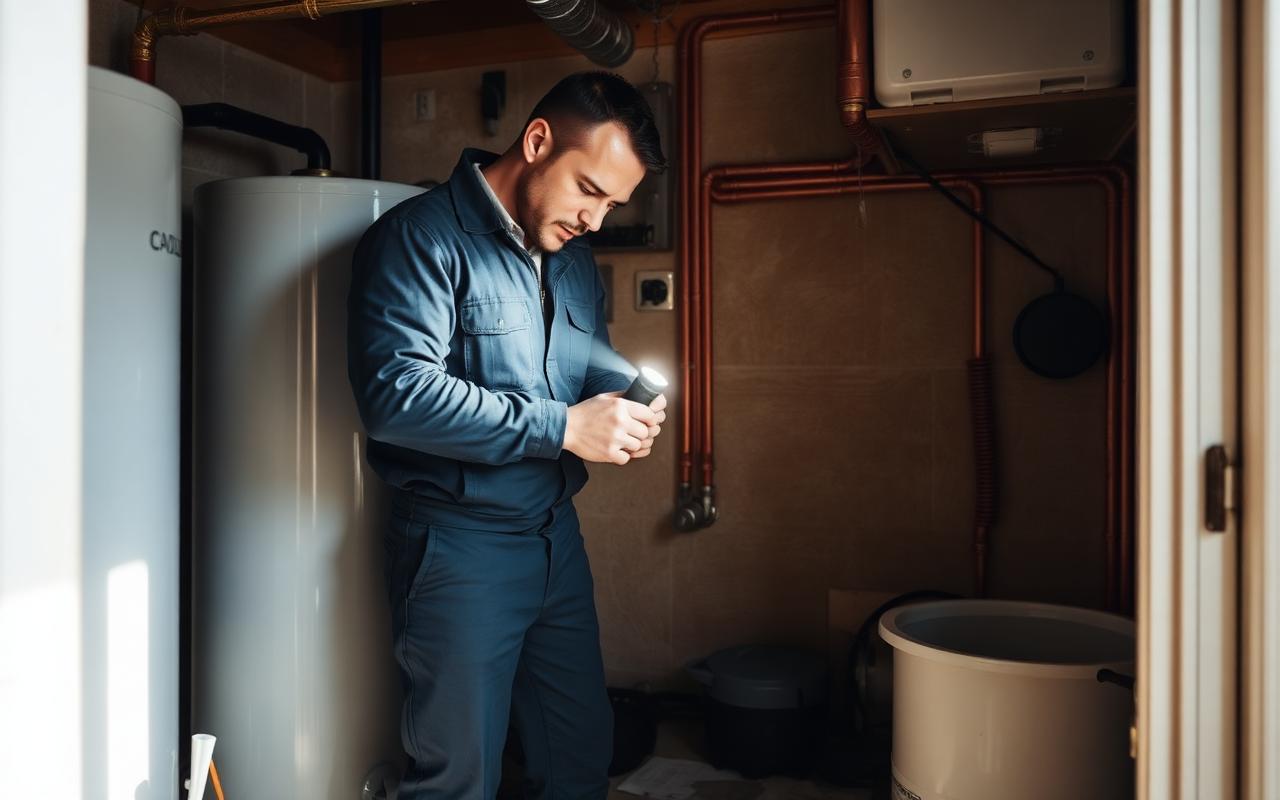 Plumbing professional at work