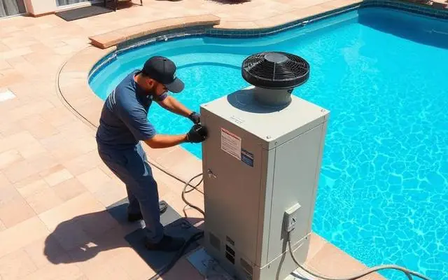 Pool Heater professional at work