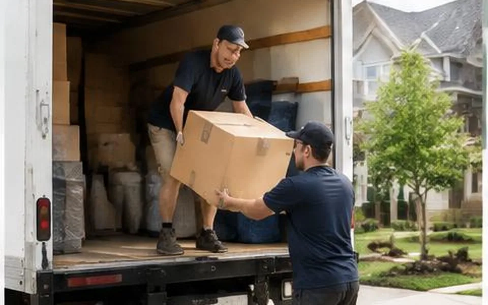 Rental truck unloading