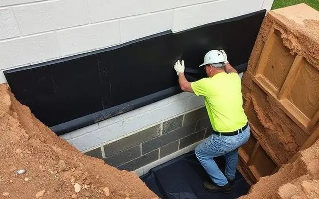 Waterproofing professional at work